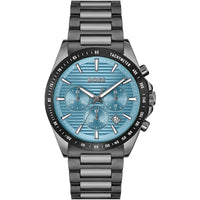 Hugo Boss Strike 1514242 Chronograph Light Blue Dial Gunmetal Stainless Steel Men's Watch