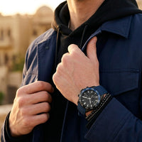 Hugo Boss Runner 1514245 Chronograph Black Dial Blue Rubber Men's Watch