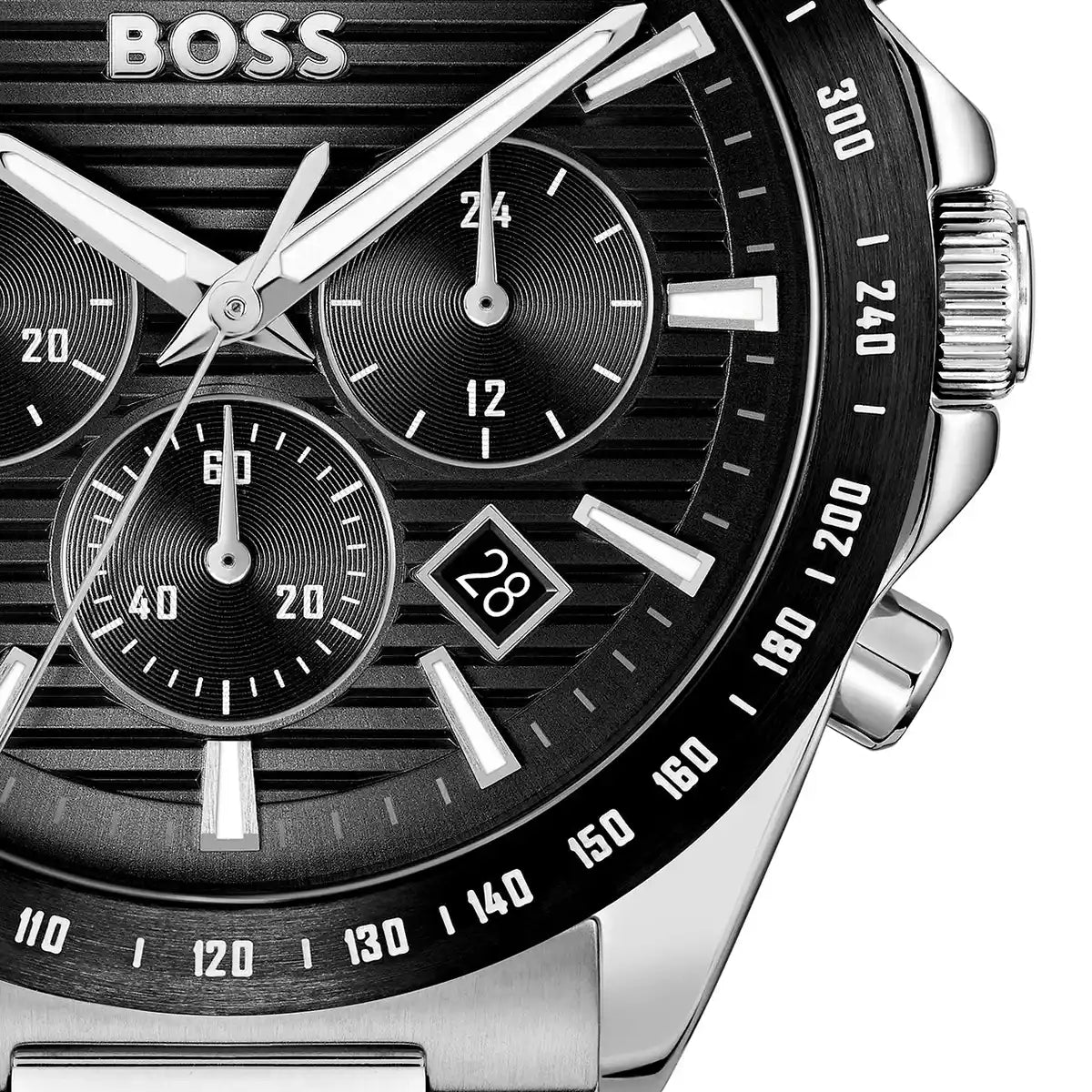 Hugo Boss Strike 1514290 Silver-Tone Black Dial Chronograph Men's Watch