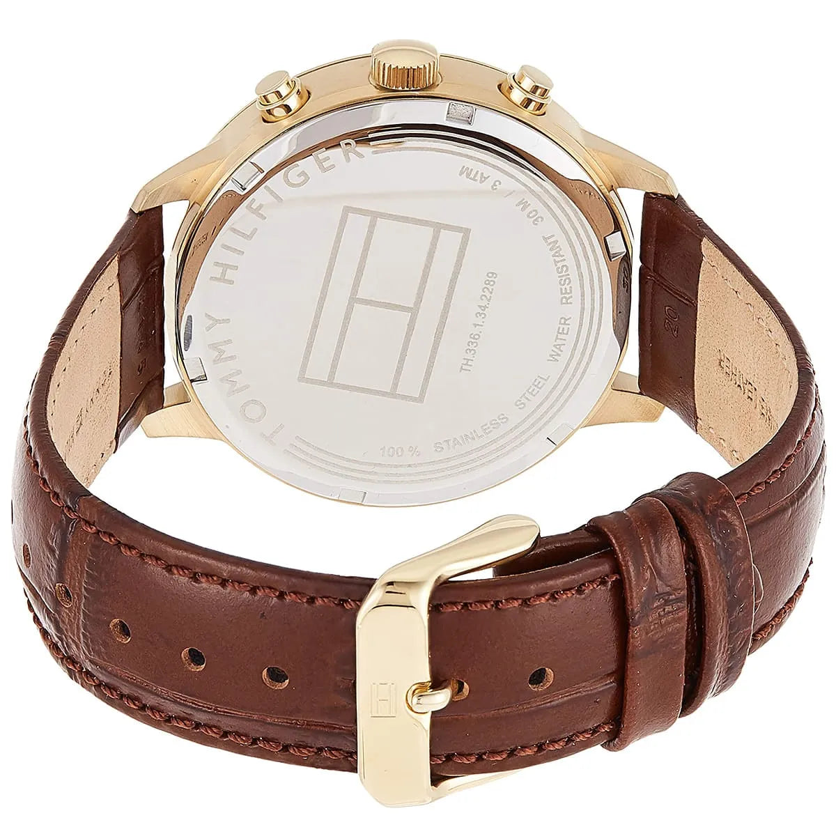 Tommy Hilfiger Liam 1710359 Gold Case Blue Dial Brown Leather Men's Watch
