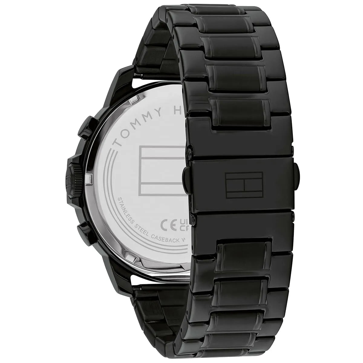 Tommy Hilfiger Kyle 1710494 Multi-Function Black Dial Men's Black Steel Watch