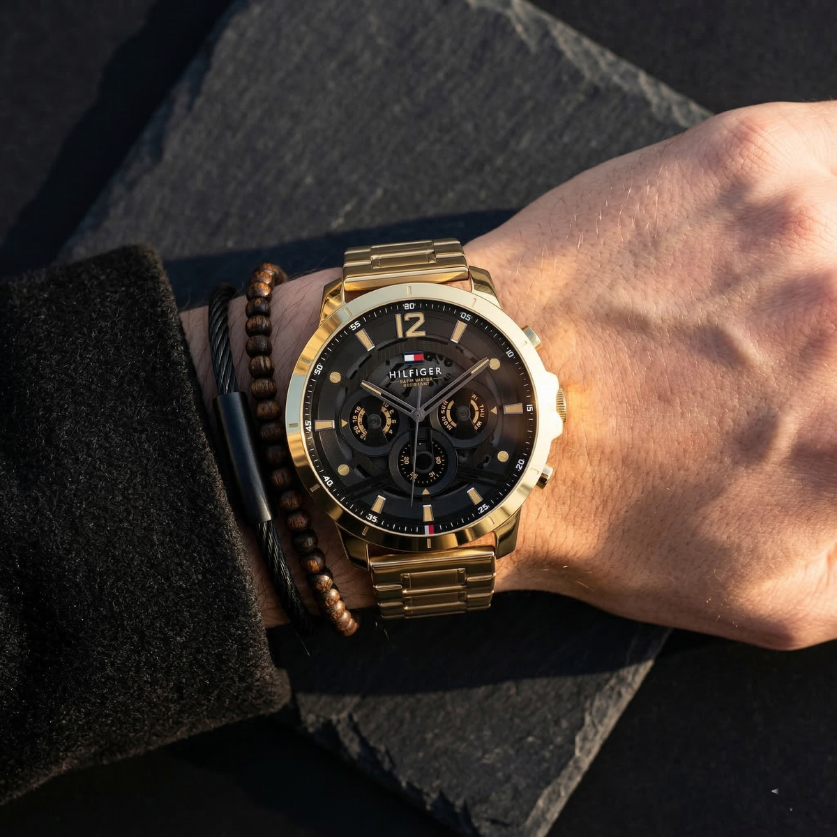 Tommy Hilfiger Luca 1710511 Gold-Tone Black Dial Men's Watch