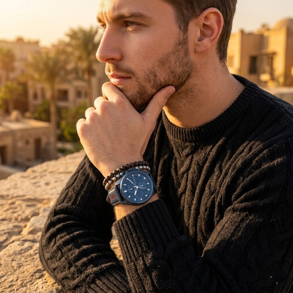 Tommy Hilfiger Jax 1710655 All Navy Blue Dial Blue Leather Men's Watch