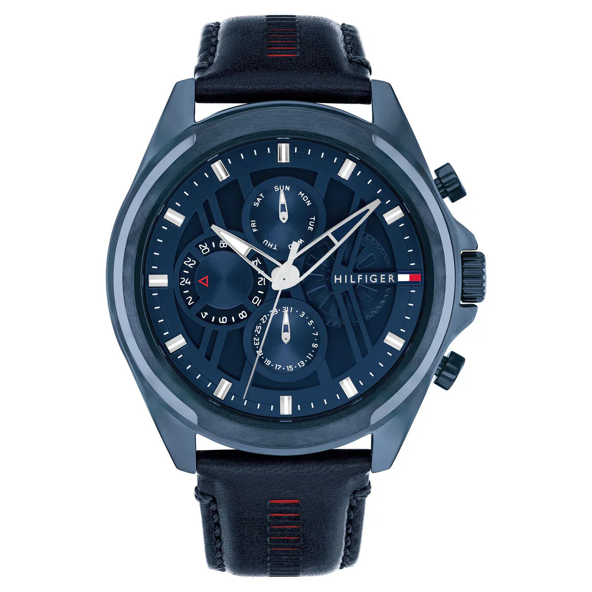Tommy Hilfiger Jax 1710655 All Navy Blue Dial Blue Leather Men's Watch