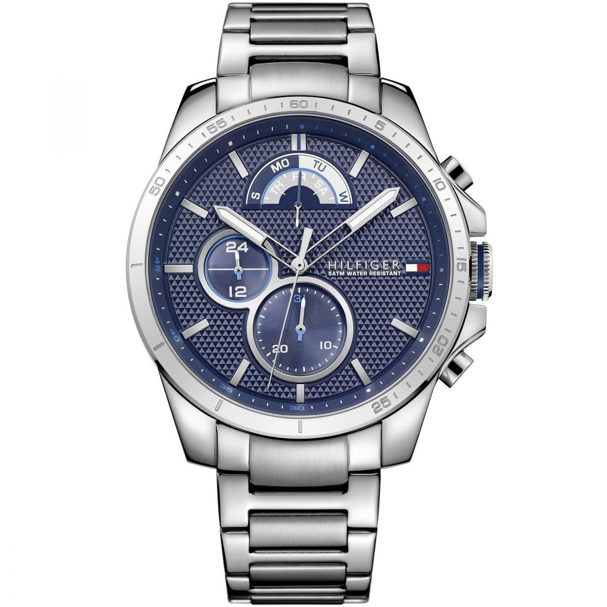 Tommy Hilfiger Decker 1791348 Silver-Tone Blue Dial Men's Watch