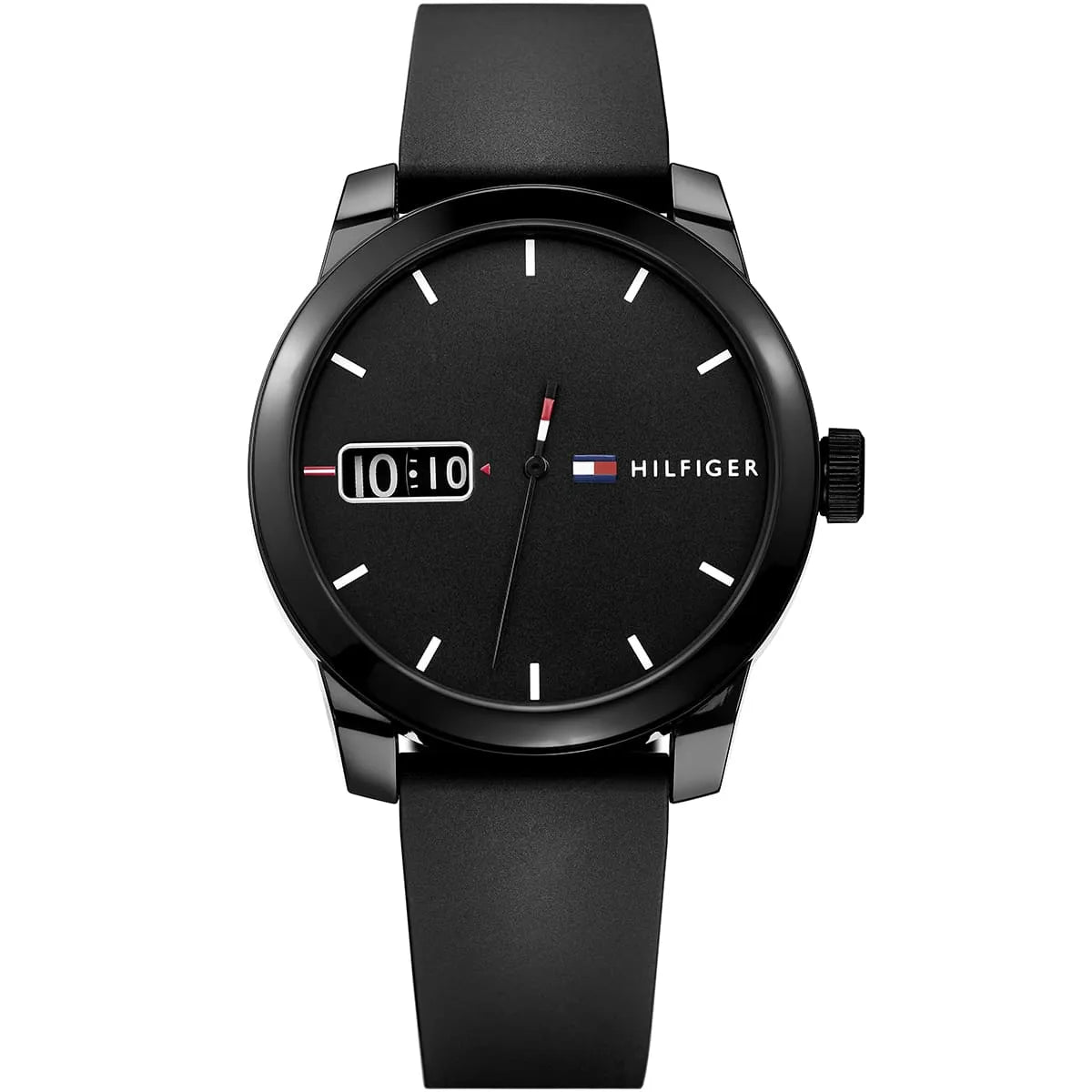 Tommy Hilfiger Denim 1791382 All Black Rubber Strap Men's Watch