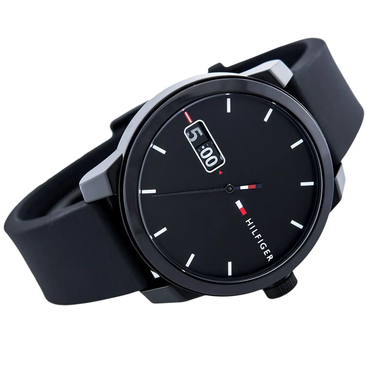 Tommy Hilfiger Denim 1791382 All Black Rubber Strap Men's Watch