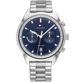 Tommy Hilfiger Bennett 1791725 Silver-Tone Blue Dial Dual-Time Men's Watch