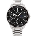 Tommy Hilfiger Larson 1791916 Multi-Function Black Dial Men's Silver Steel Watch
