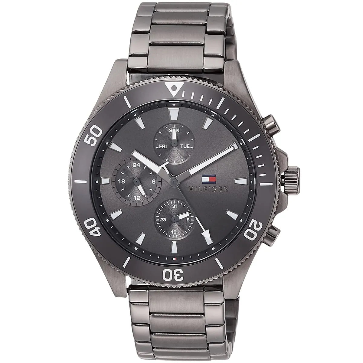 Tommy Hilfiger Larson 1791918 Multi-Function Grey Dial Men's Grey Steel Watch
