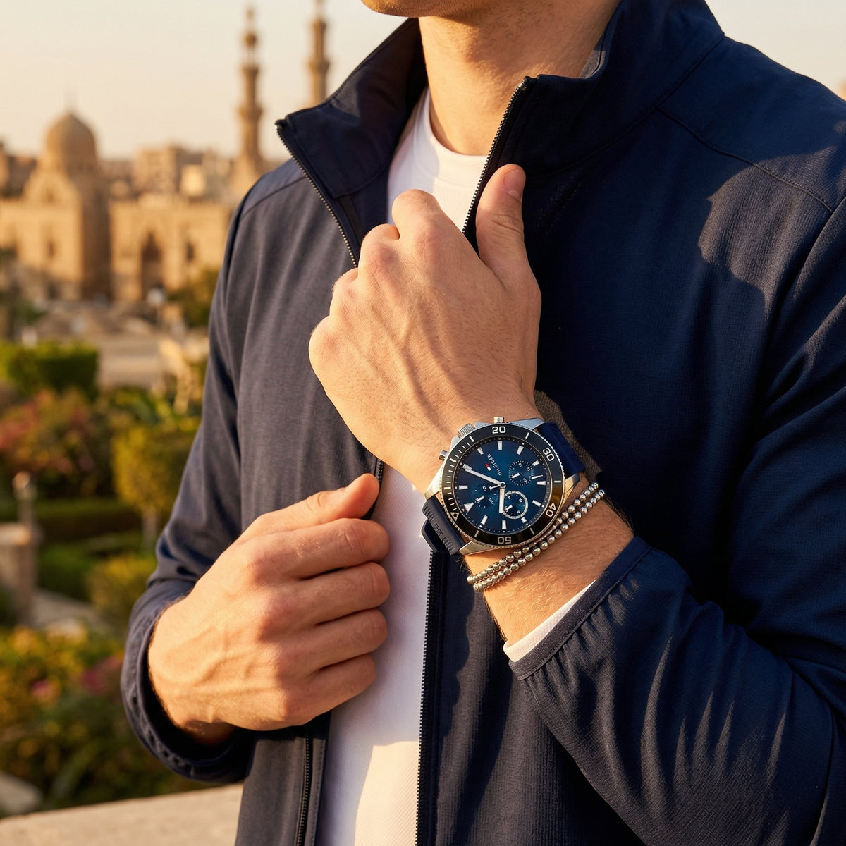 Tommy Hilfiger Larson 1791920 Multi-Function Blue Dial Men's Blue Rubber Watch