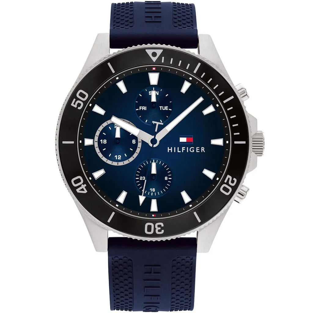 Tommy Hilfiger Larson 1791920 Multi-Function Blue Dial Men's Blue Rubber Watch