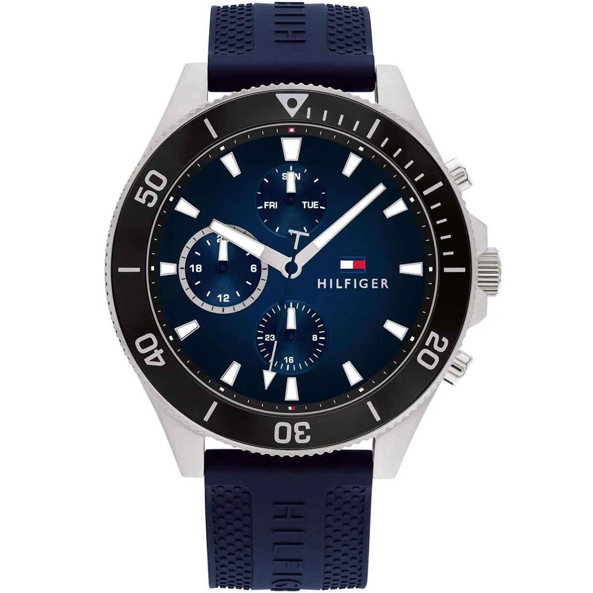 Tommy Hilfiger Larson 1791920 Multi-Function Blue Dial Men's Blue Rubber Watch