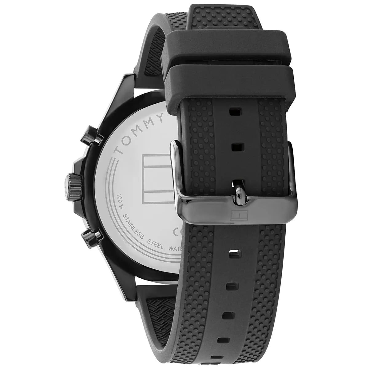 Tommy Hilfiger Larson 1791921 Multi-Function Black Dial Men's Black Rubber Watch