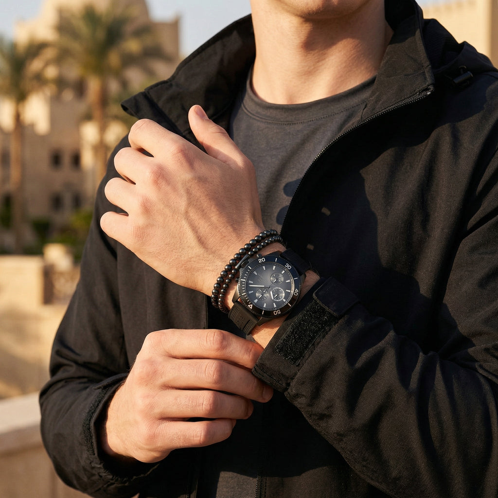 Tommy Hilfiger Larson 1791921 Multi-Function Black Dial Men's Black Rubber Watch