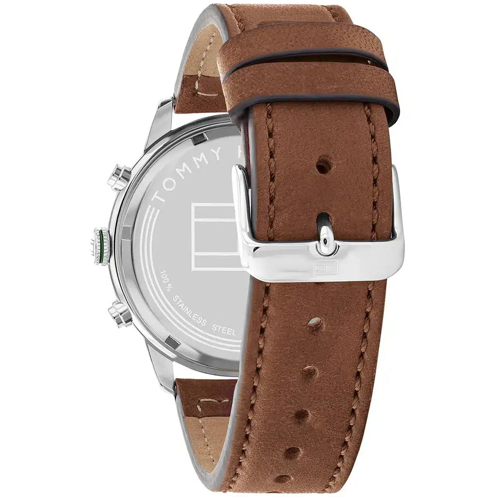 Tommy Hilfiger Jimmy 1791948 Multi-Function Green Dial Men's Brown Leather Watch
