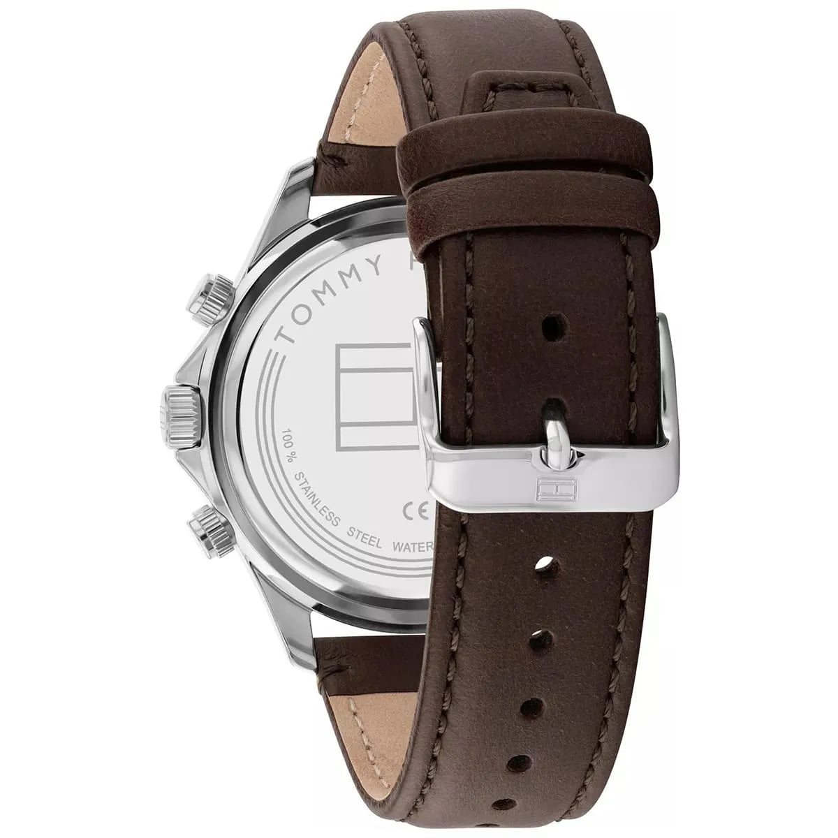 Tommy Hilfiger Miles 1792015 Silver Case Gray Dial Brown Leather Men's Watch