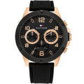 Tommy Hilfiger Blaze 1792028 Multi-Function Black Dial Men's Black Rubber Watch