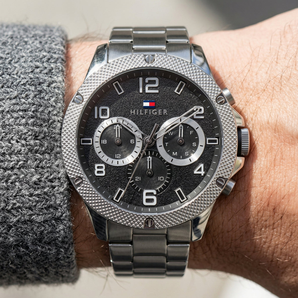 Tommy Hilfiger Blaze 1792029 Multi-Function Black Dial Men's Silver Steel Watch