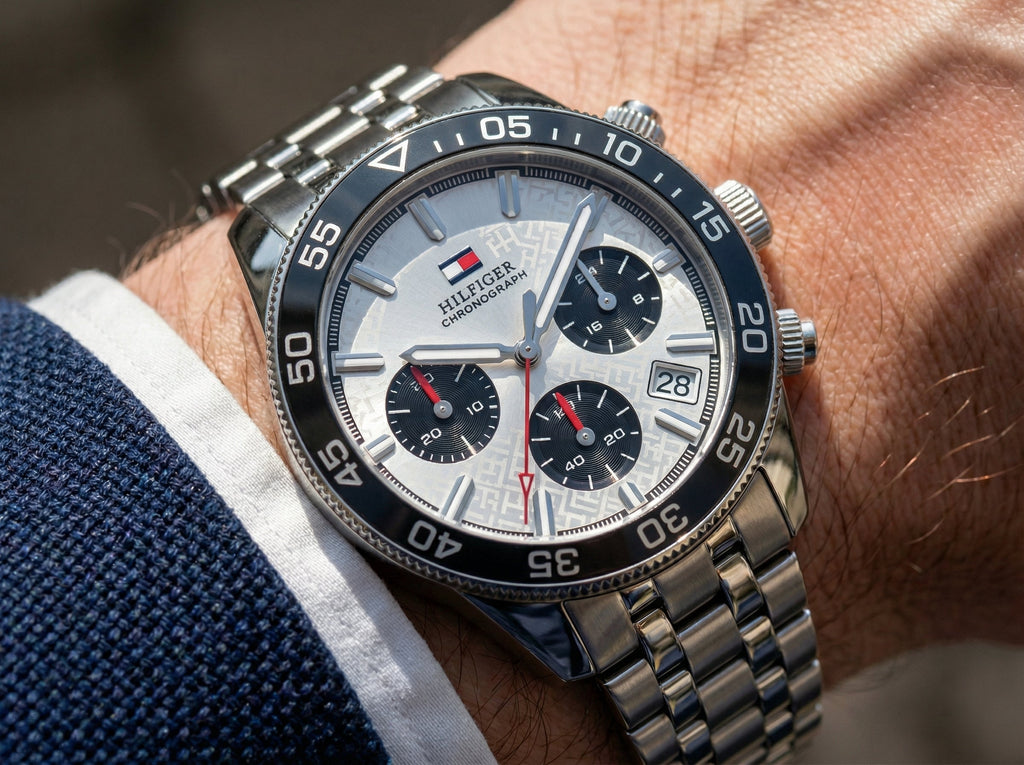 Tommy Hilfiger TH85 1792215 Chronograph Silver Dial Men's Silver Steel Watch