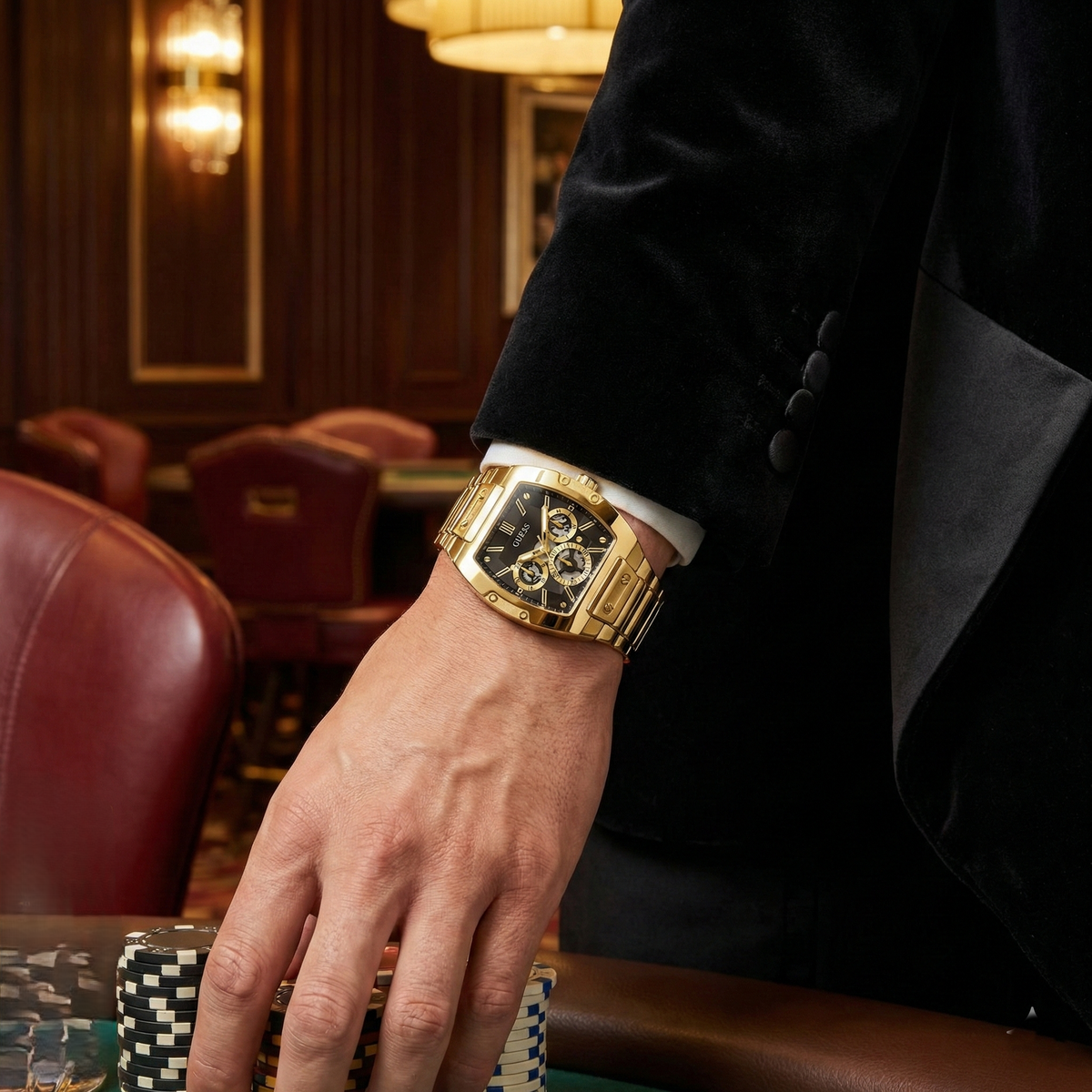 Guess Phoenix GW0456G1 Men's Gold-Tone & Black Dial Watch