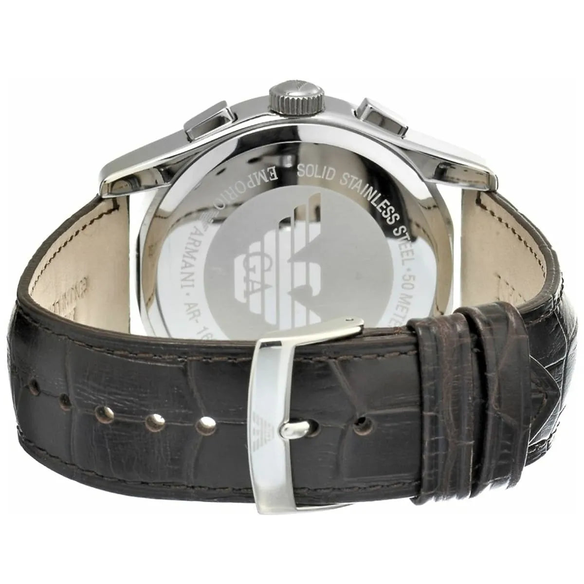 Emporio Armani Valente AR1634 Champagne Dial Brown Leather Watch