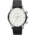 Emporio Armani Luigi AR1810 White Dial Black Leather Watch