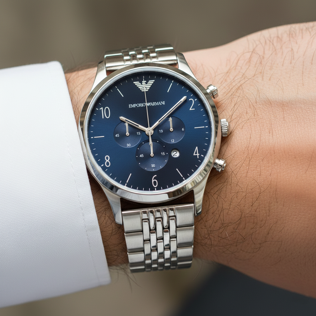 Emporio Armani Beta AR1942 Blue Dial Multi-Link Watch