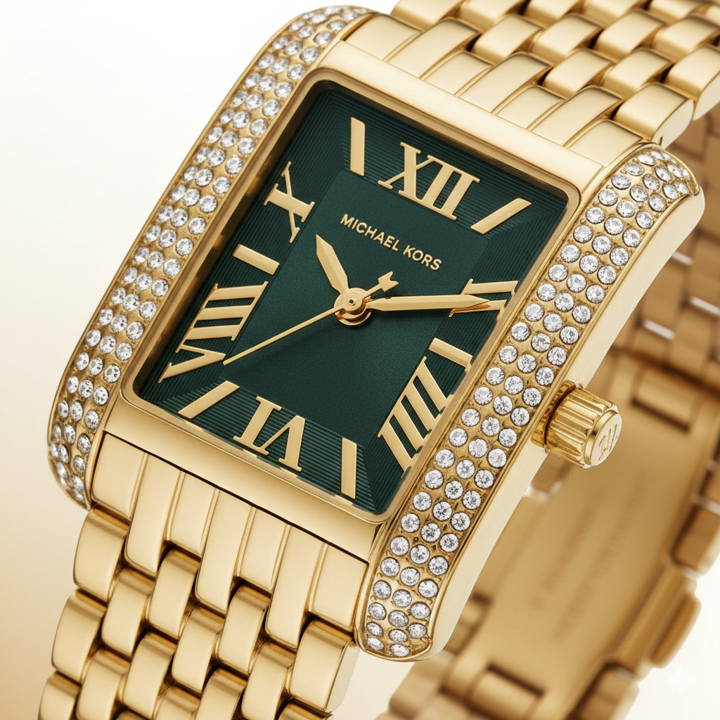 Michael Kors Emery Three MK4742 Women’s Gold Green Dial Stainless Steel Watch