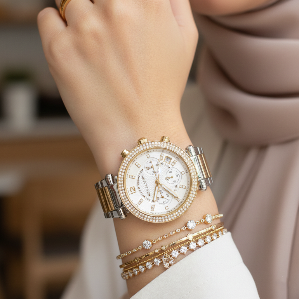 Michael Kors MK5626 Parker Women’s White Dial Two-Tone Chronograph Watch