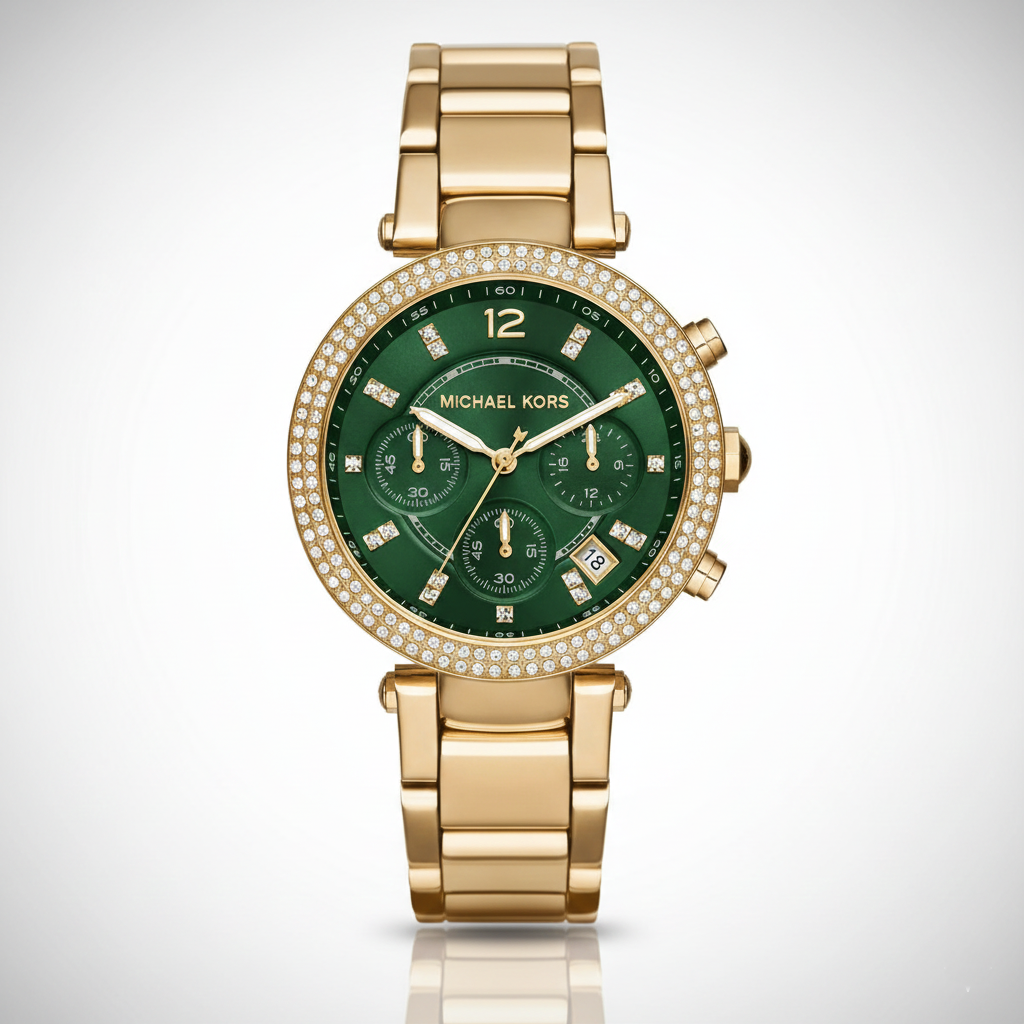 Michael Kors MK6263 Parker Women’s Green Dial Gold Chronograph Watch