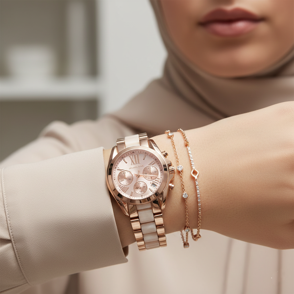 Michael Kors MK6066 Bradshaw Women’s Rose Gold Dial Rose Gold Stainless Steel Chronograph Watch