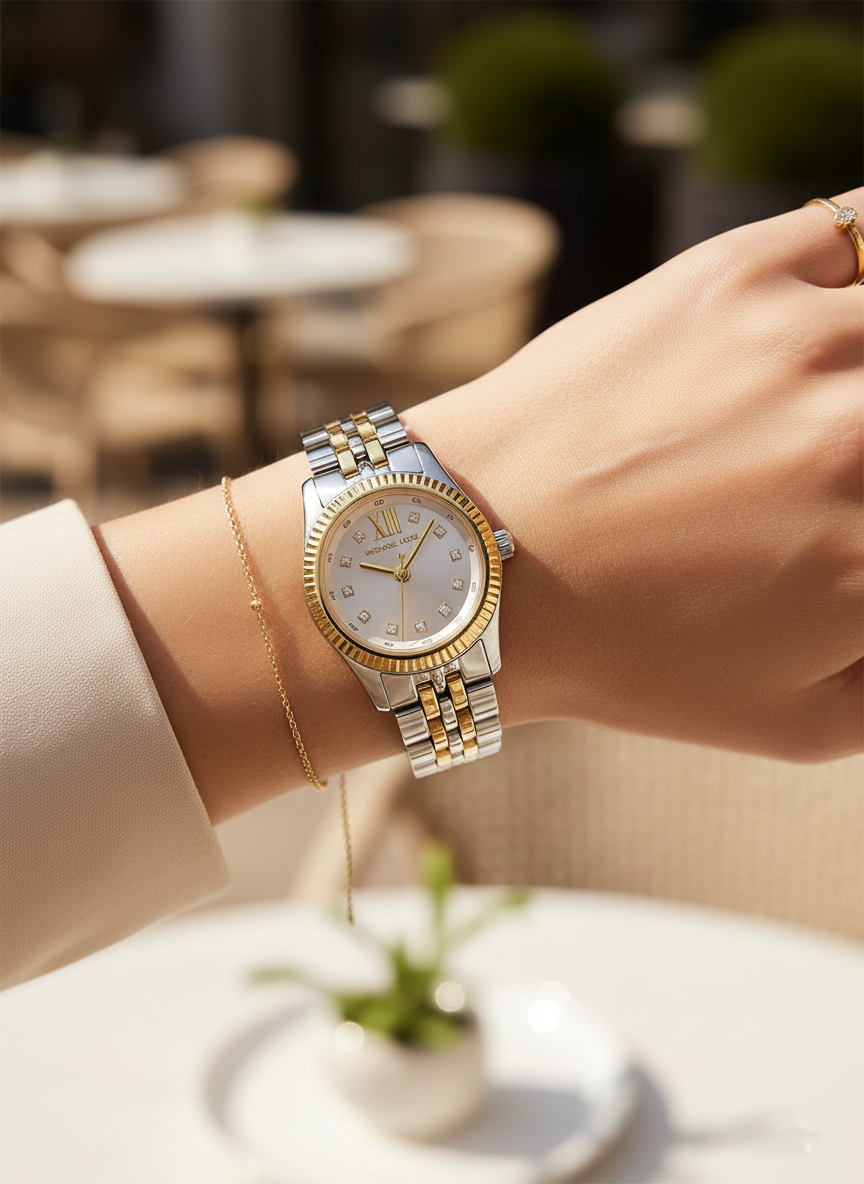 Michael Kors Lexington MK4815 Women’s Two-Tone Silver Dial Multi-Function Watch