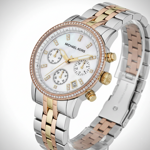 Michael Kors MK5650 Ritz Women’s Mother of Pearl Dial Two-Tone Chronograph Watch