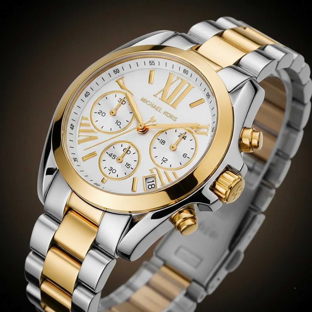 Michael Kors Bradshaw MK5912 Women’s Silver & Gold Stainless Steel Multi-Function Watch