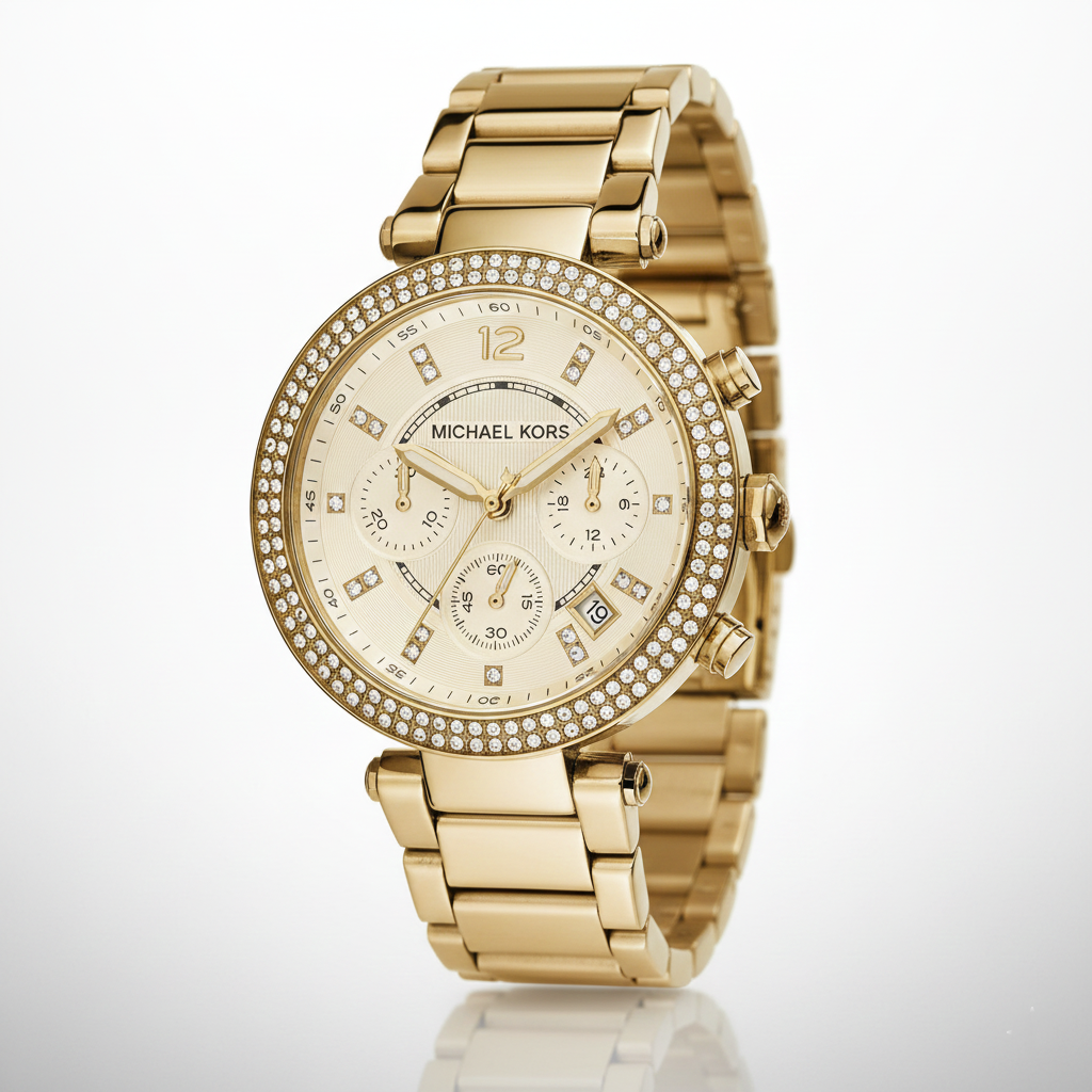 Michael Kors MK5354 Parker Women’s Gold Dial Gold-Tone Chronograph Watch