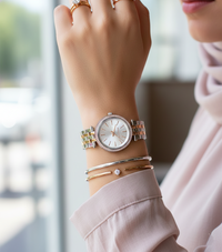 Michael Kors MK3298 Petite Darci Women’s Two-Tone Silver Rose Gold Crystal Watch