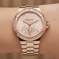 Michael Kors Lennox MK7405 Rose Gold MK Logo Chain Watch