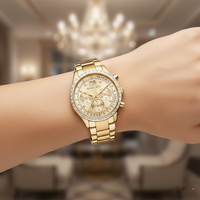 Michael Kors Brinkley MK6187 Women’s Gold Dial Gold-Tone Chronograph Watch