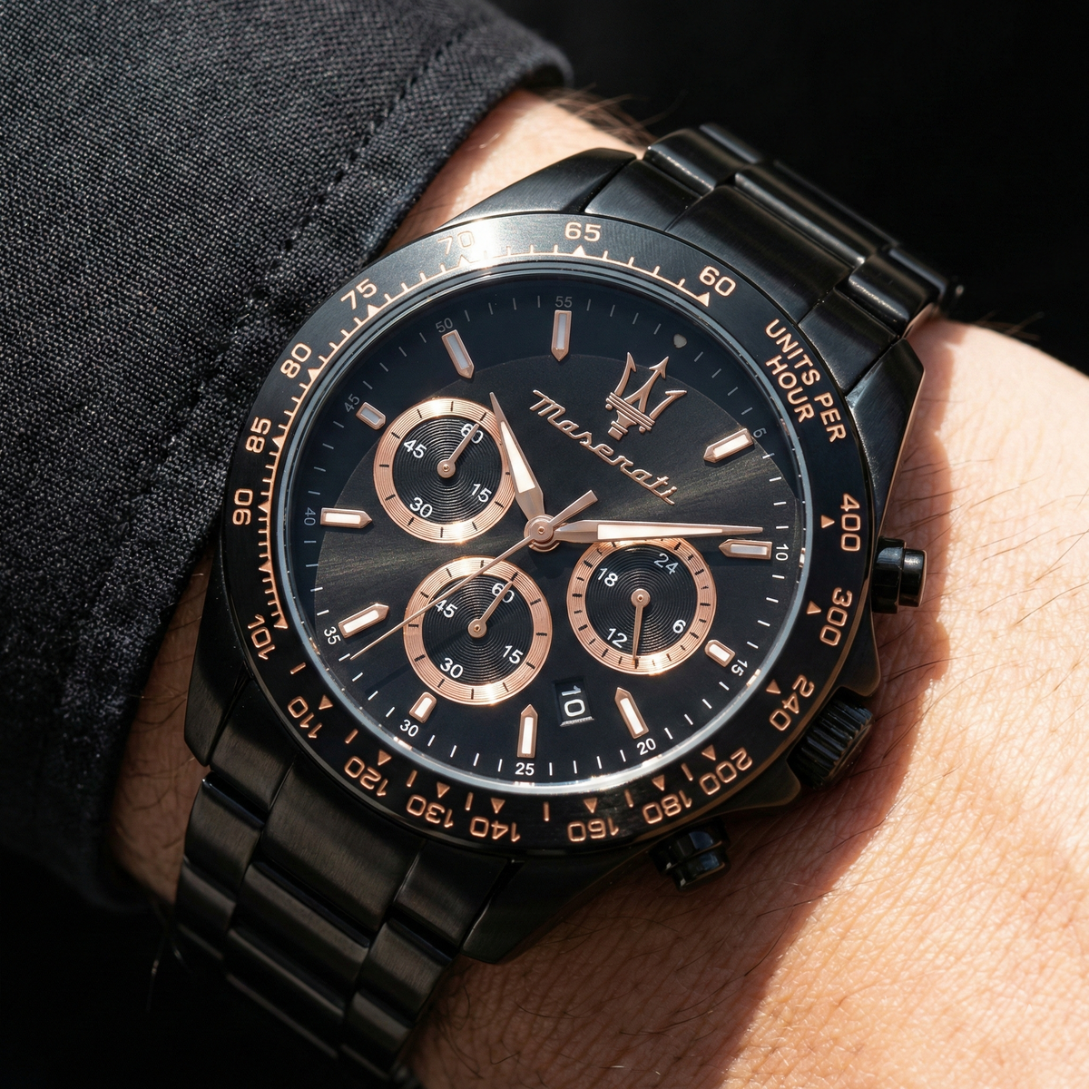 Maserati Traguardo R8873612048 Men's Watch Black & Rose Gold