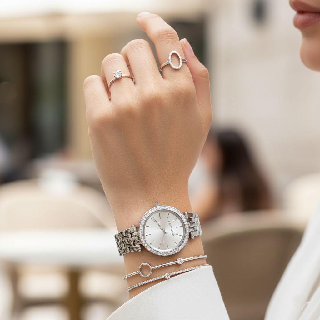 Michael Kors MK3364 Darci Mini Women’s Silver Crystal Dial Watch