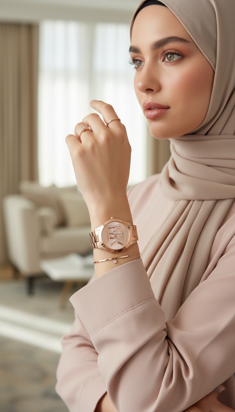 Michael Kors MK4733 Women’s Rose Gold Dial Stainless Steel Crystal Logo Watch