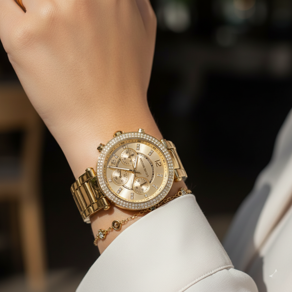 Michael Kors MK6559 Sofie Women’s Gold Dial Gold Chronograph Watch