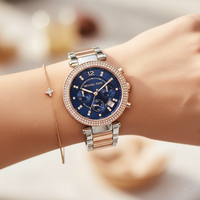 Michael Kors Parker MK6141 Women’s Rose Gold & Silver Stainless Steel Multi-Function Watch