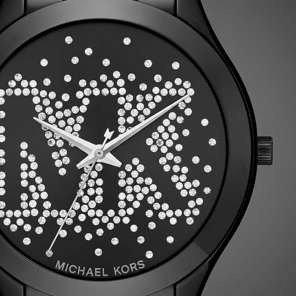 Michael Kors MK3589 Runway Slim Women’s Black Crystal Dial Stainless Steel Watch