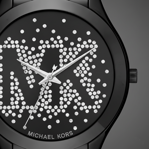 Michael Kors MK3589 Runway Slim Women’s Black Crystal Dial Stainless Steel Watch