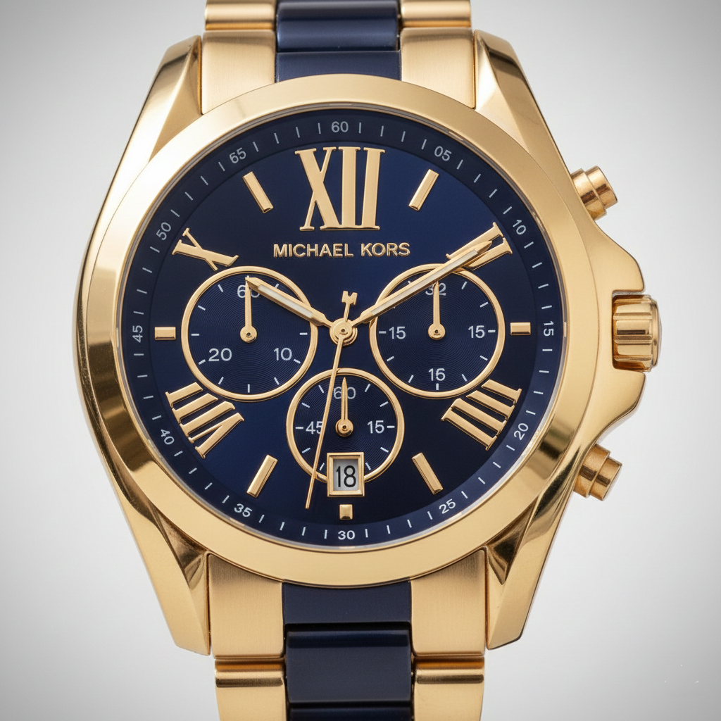 Michael Kors MK6268 Bradshaw Women’s Navy Blue Dial Gold Stainless Steel Chronograph Watch