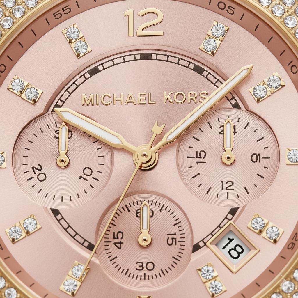 Michael Kors MK6326 Parker Women’s Blush Dial Gold Stainless Steel Chronograph Watch