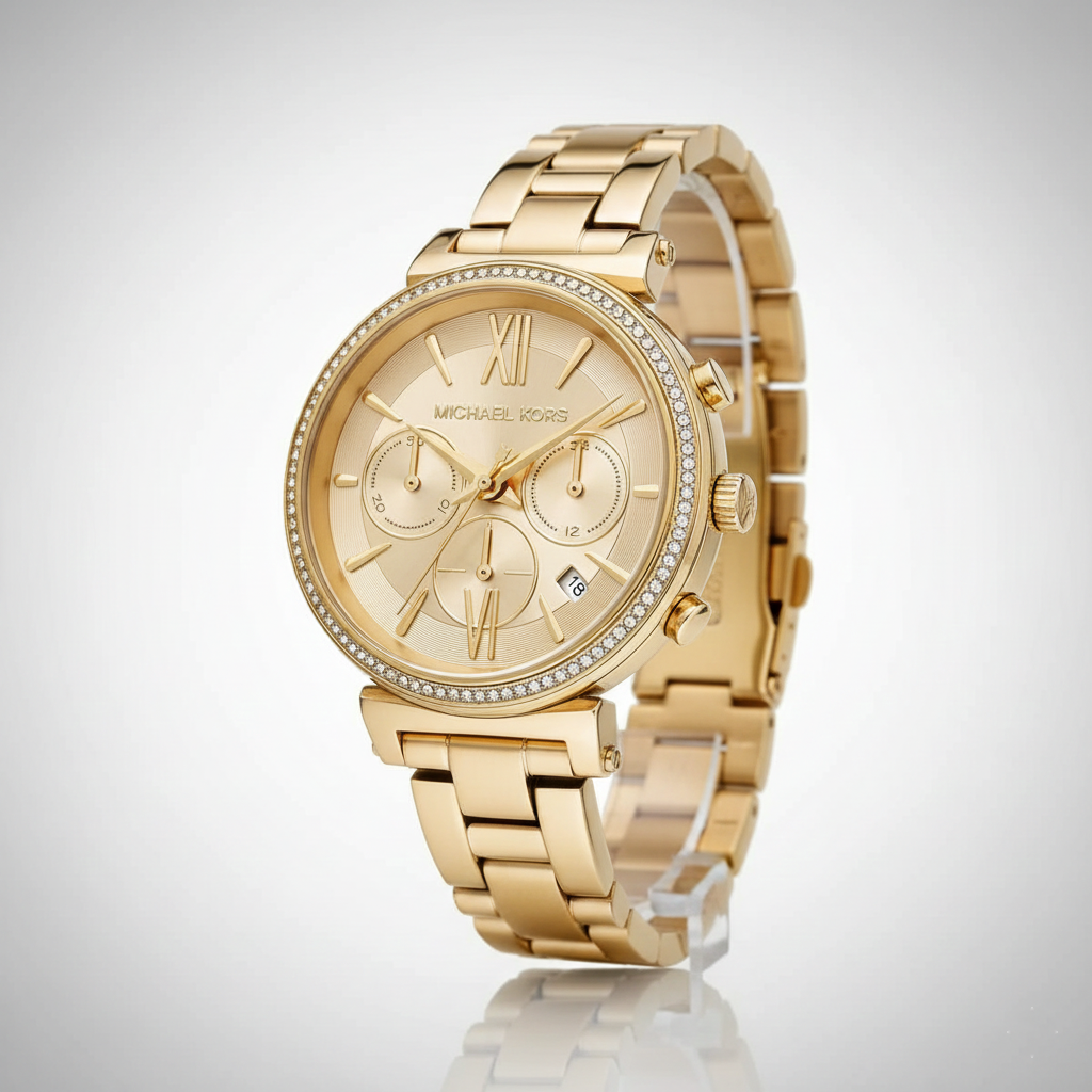 Michael Kors MK6559 Sofie Women’s Gold Dial Gold Chronograph Watch
