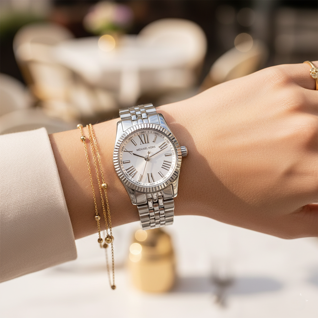 Michael Kors Lexington MK3228 Women’s Silver Stainless Steel Watch